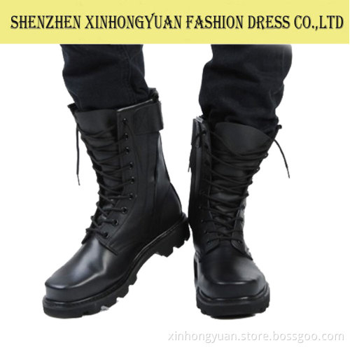 Custom leather high quality military black combat boots